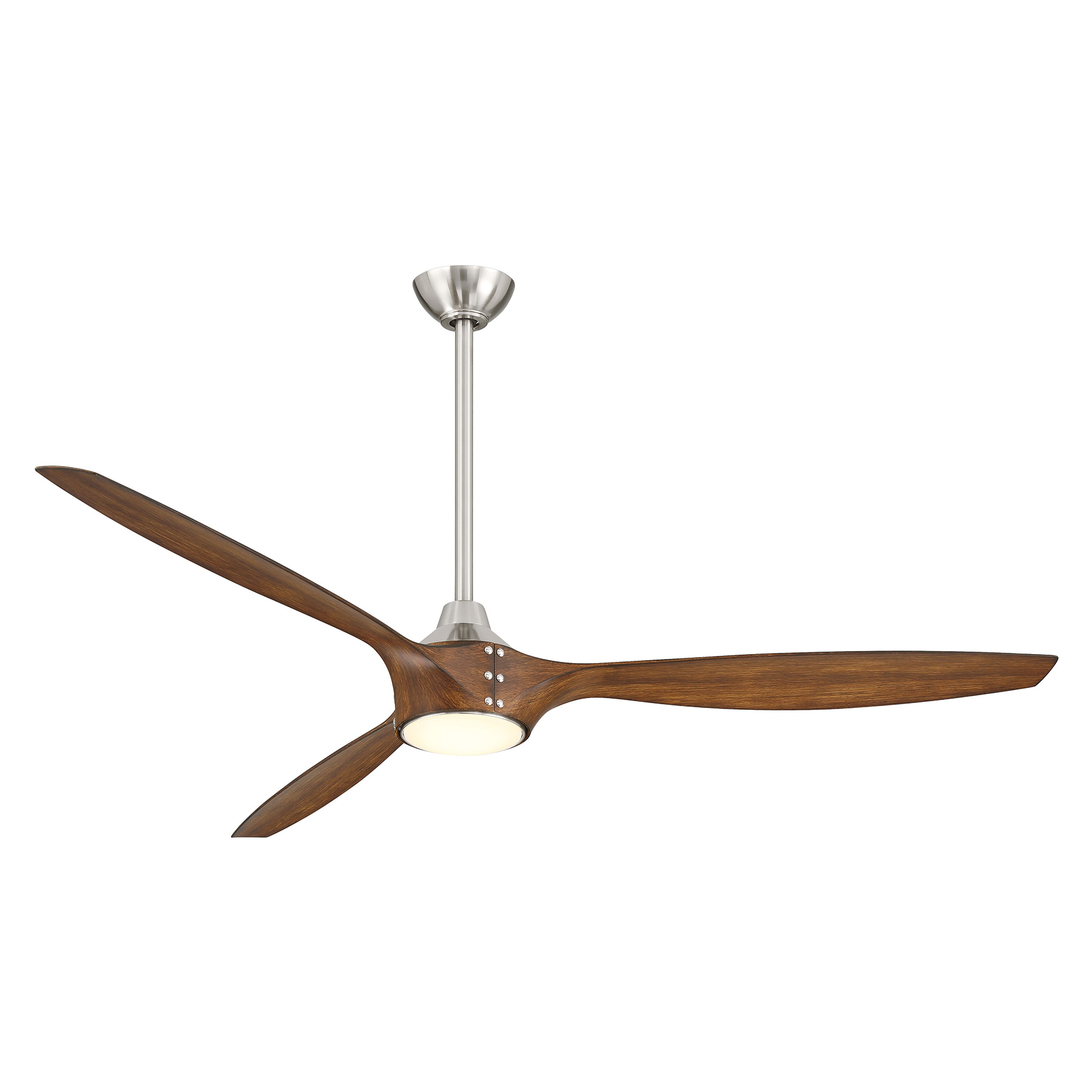The Pierce 65" combines modern smart technology with transitional design, featuring distressed koa wood-look blades and energy-efficient DC motor. Ideal for spacious rooms requiring both style and substantial airflow.
