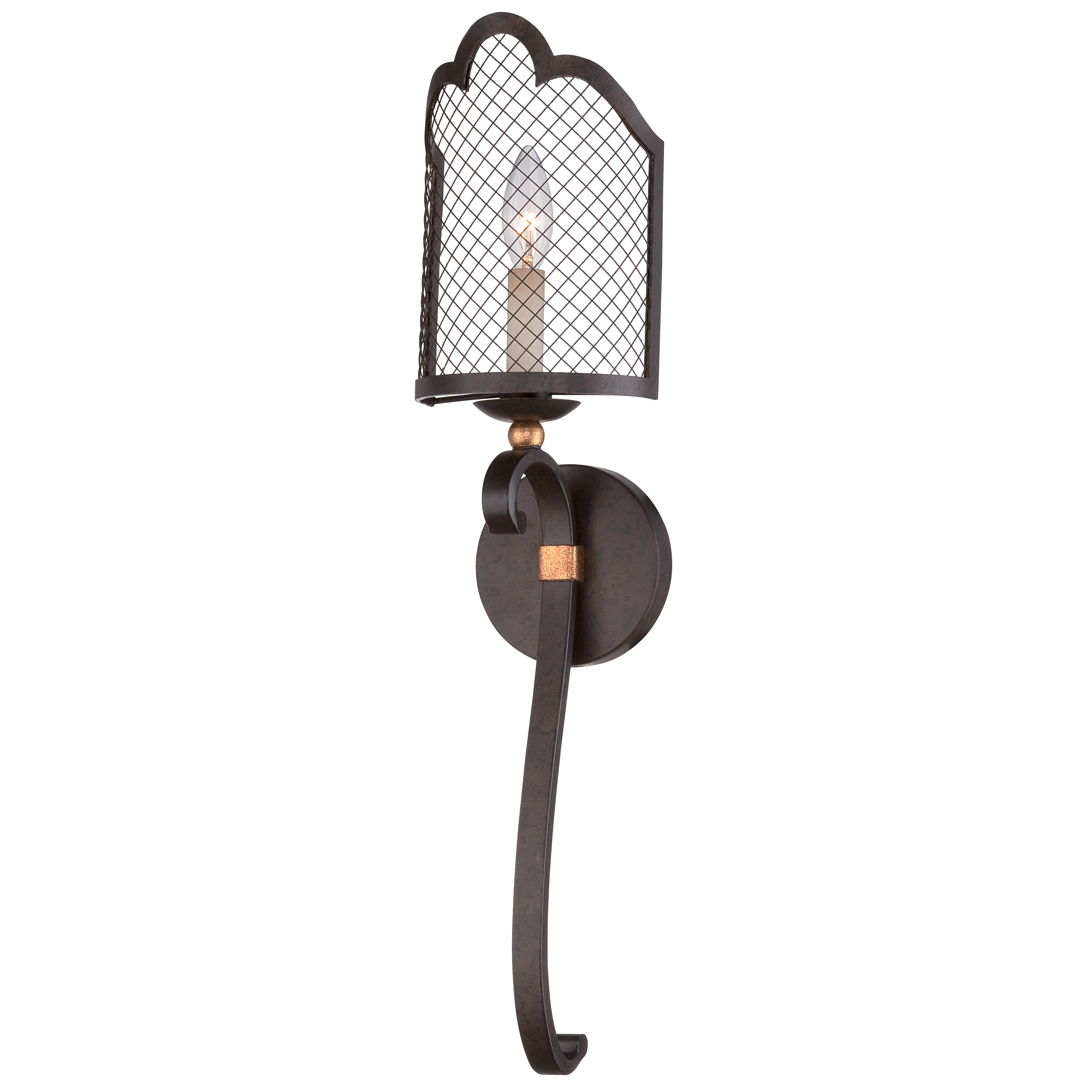 The Cortona wall sconce from Jessica McClintock's Romance Collection brings sophisticated French elegance to any space. Its French Bronze finish with gold leaf highlights creates a luxurious accent perfect for traditional and transitional interiors.