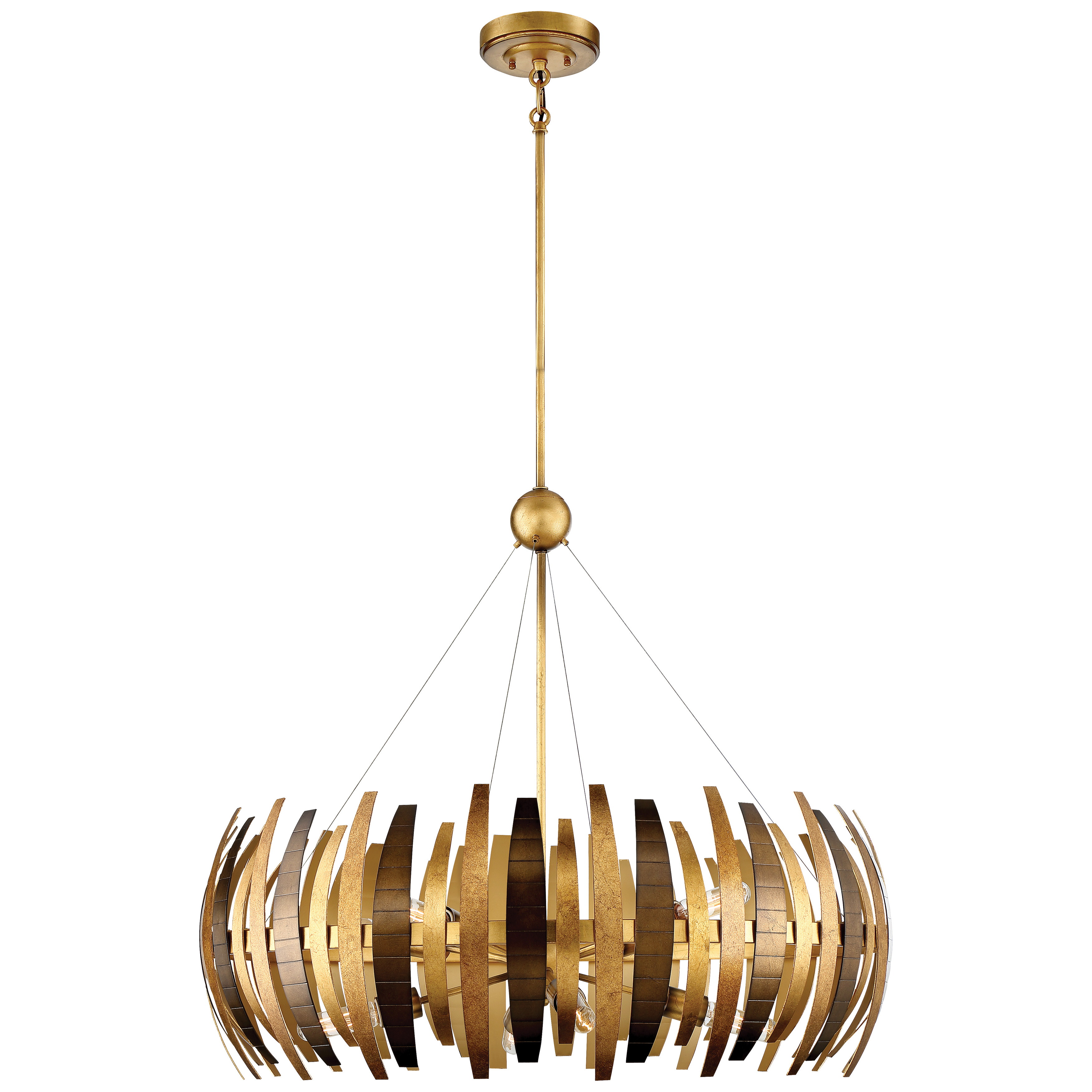 The Manitou chandelier combines transitional elegance with contemporary flair. Its 8-light configuration and Ardor Gold finish create a warm, inviting ambiance perfect for formal dining rooms and grand entryways.