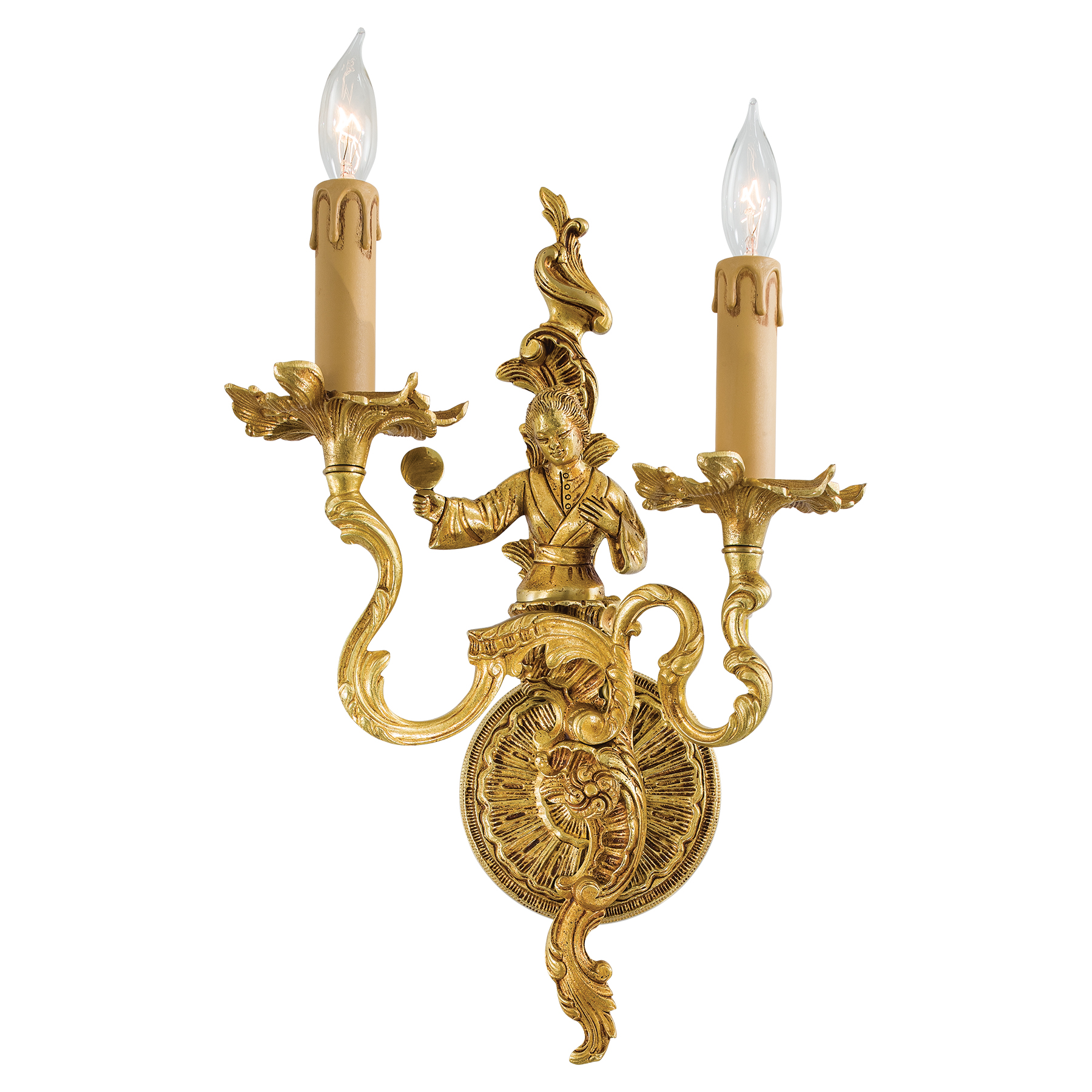 This artisan-crafted wall sconce showcases Old World craftsmanship with Lost Wax casting technique. The warm Sunset Gold finish and traditional brass construction bring timeless sophistication to transitional interiors.