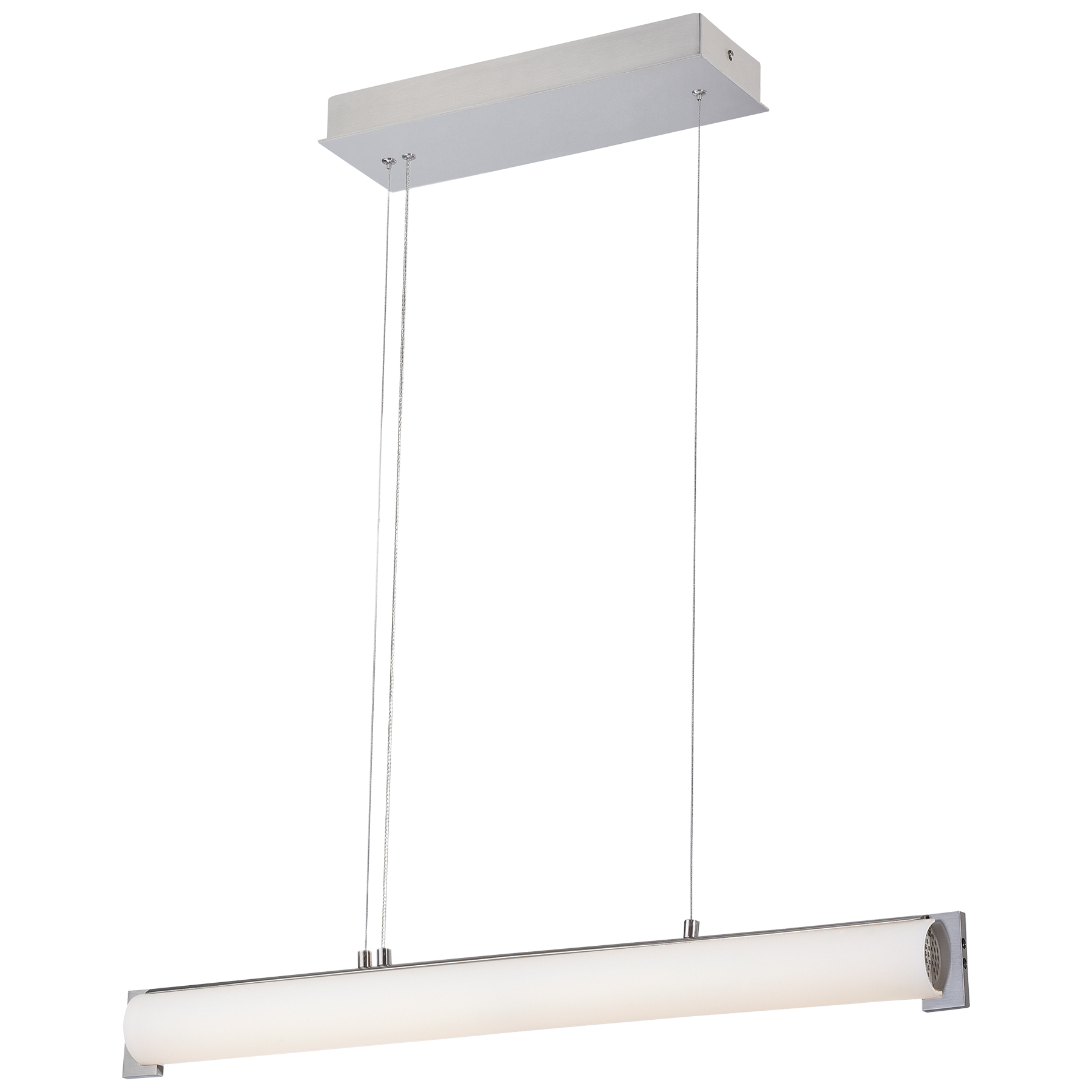 The Tube LED Island combines clean transitional styling with high-performance LED technology. Its compact 30-inch linear profile and brushed nickel finish make it ideal for smaller kitchen islands and workspaces.