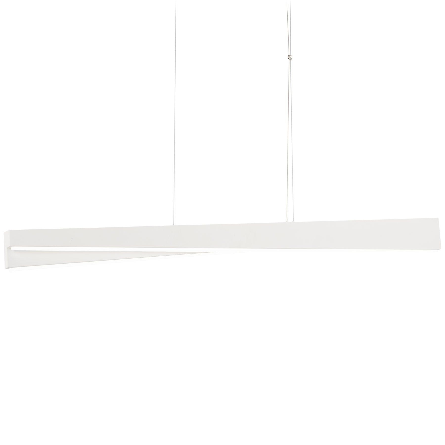 The So Inclined LED Island Light delivers clean contemporary style with its elongated 49-inch profile and frosted acrylic diffuser. Perfect for modern kitchens and dining spaces seeking streamlined illumination.