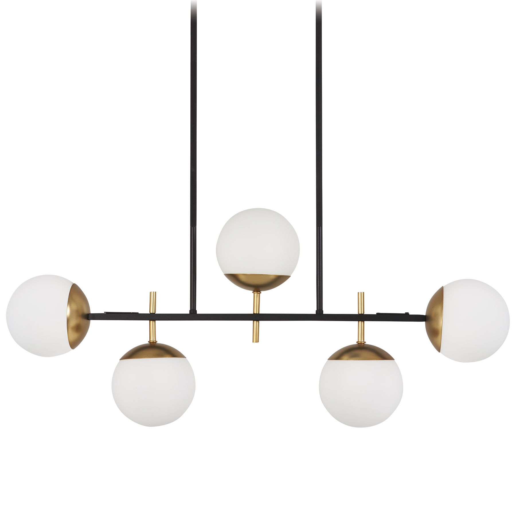 The Alluria 5-Light Island Chandelier combines weathered black steel with autumn gold accents and etched opal glass shades for a sophisticated transitional look. Perfect for kitchen islands and dining areas.