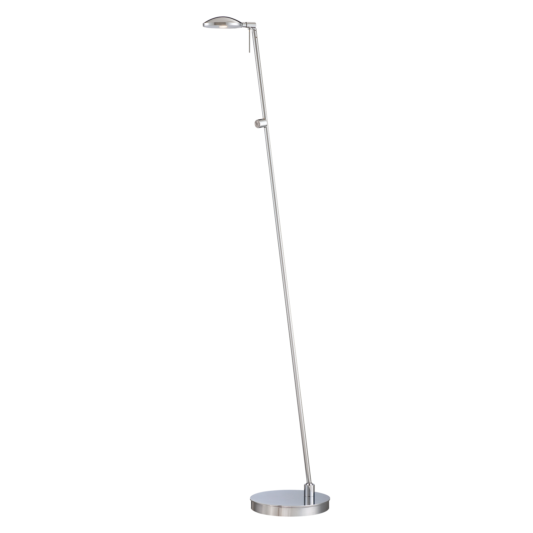 This adjustable pharmacy floor lamp combines timeless design with energy-efficient LED technology. The chrome finish and articulating arm provide focused task lighting perfect for reading nooks and workspaces.