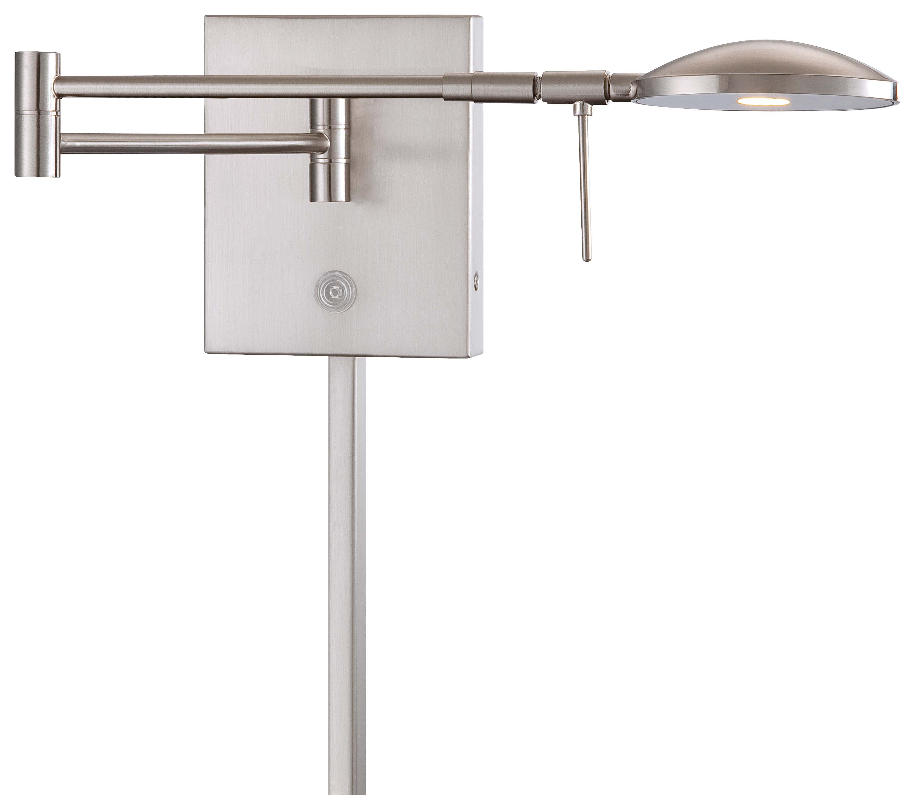 This transitional swing arm wall lamp combines functionality with style, featuring energy-efficient LED lighting and a brushed nickel finish. Perfect for bedside reading or task lighting in home offices.
