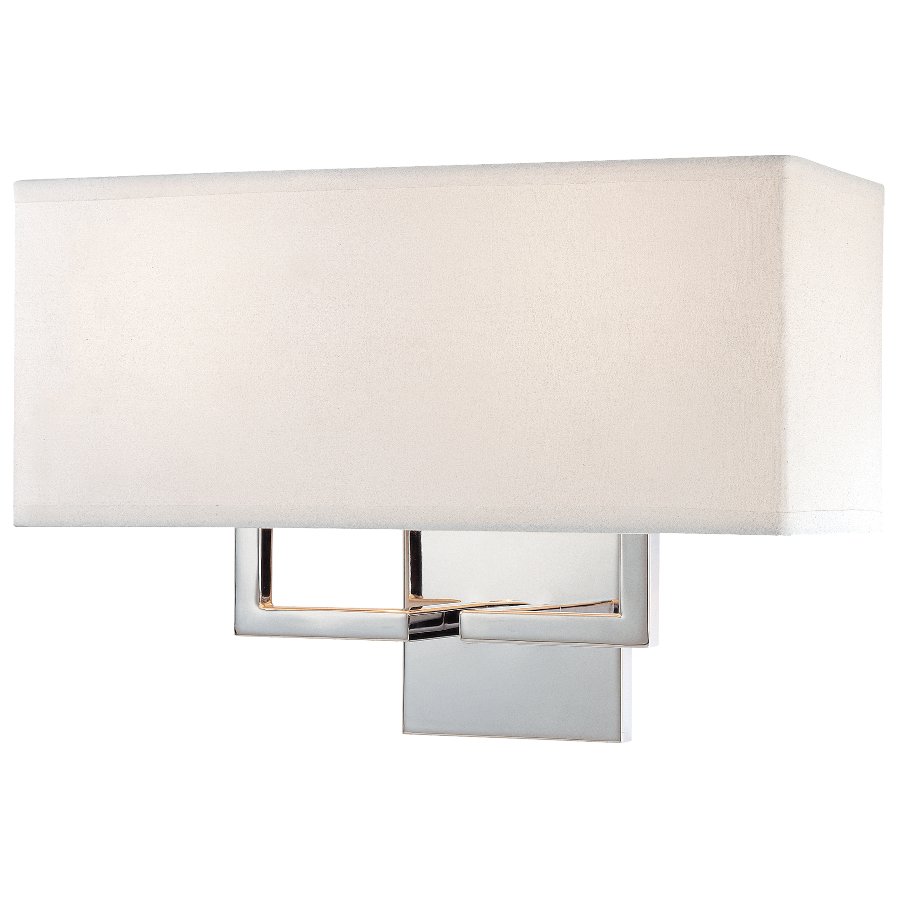 This 2-light wall sconce combines polished chrome with off-white linen shades for a clean, transitional look. At 16 inches wide, it provides balanced illumination ideal for bathrooms and hallways while maintaining a compact profile.