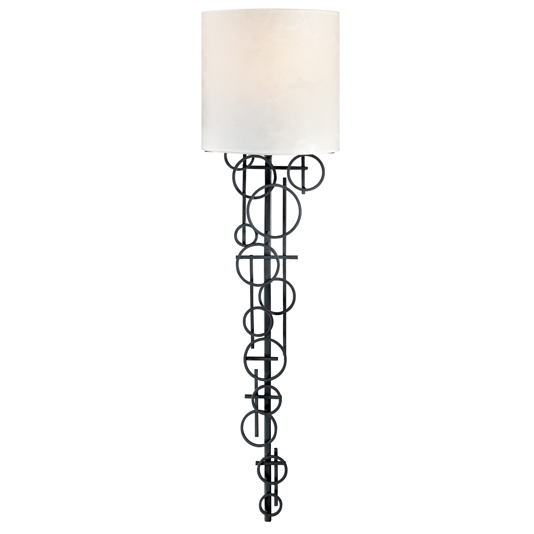 This versatile wall sconce combines a sophisticated Sand Coal Black finish with a soft linen shade, creating warm ambient lighting. At 30 inches tall, it makes a statement while maintaining refined proportions.