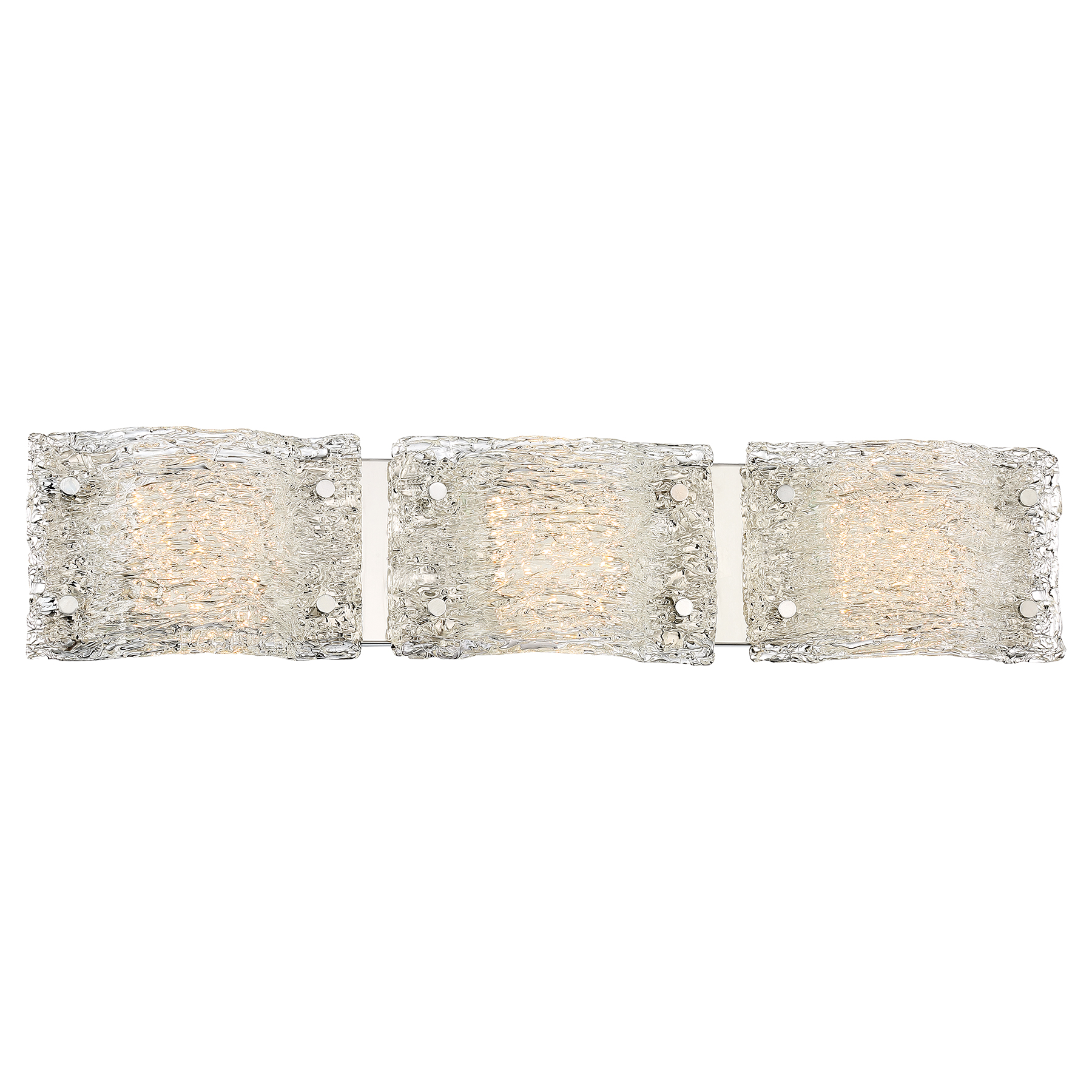 The Forest Ice LED Bath Light combines transitional styling with modern LED technology. Its 29-inch width and clear artisan glass shades provide excellent illumination with 2999 lumens and 92 CRI, perfect for vanity applications.