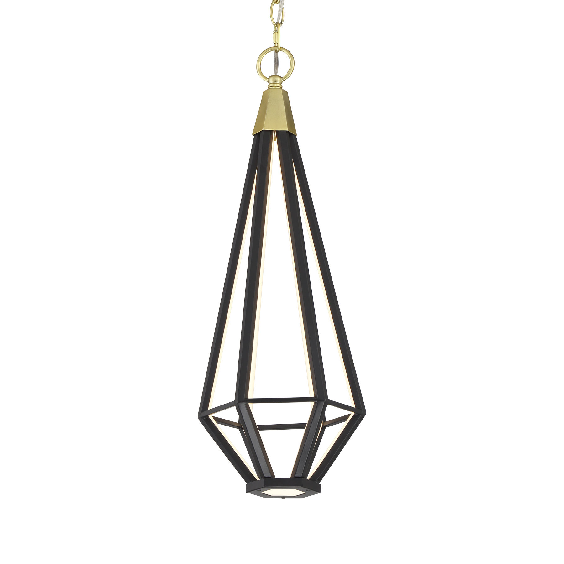 This compact LED pendant combines artisanal craftsmanship with modern efficiency. The soft brass and coal finish creates visual warmth, while the integrated 25W LED delivers bright, high-CRI illumination perfect for task and accent lighting.