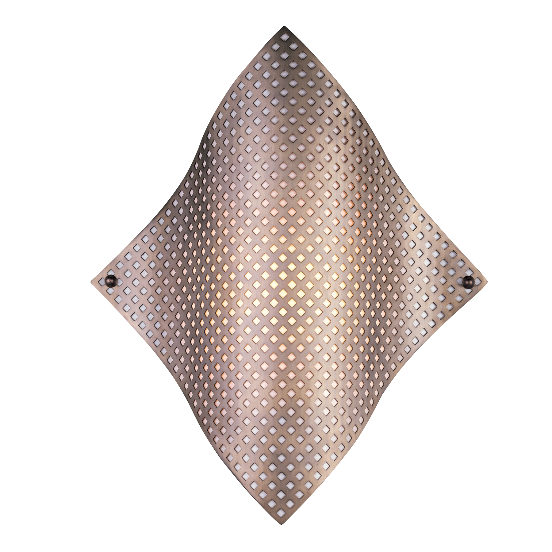 1 Light Wall Sconce with Perforated Steel and White Diffuser in a Brushed Nickel Finish